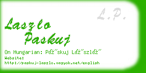 laszlo paskuj business card